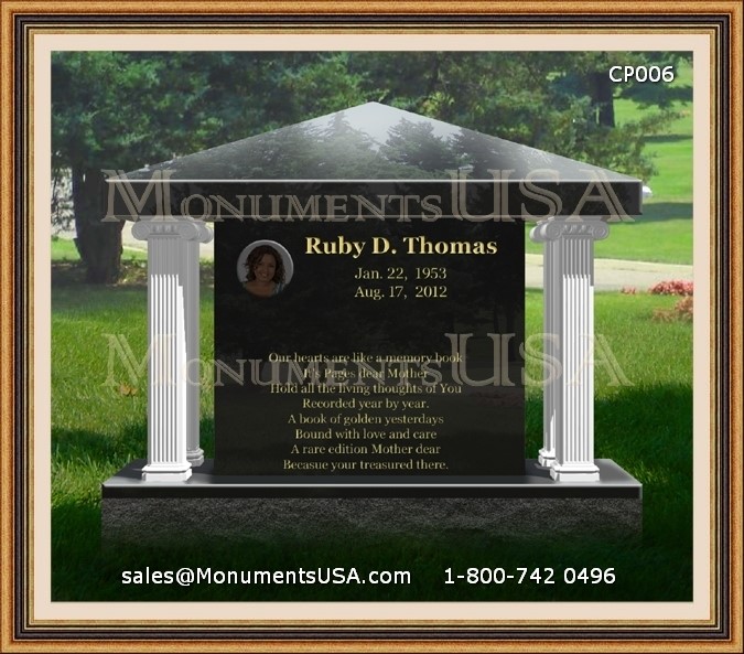 black marble headstone