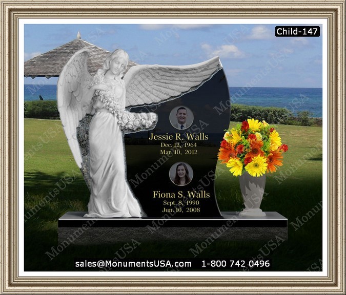 Floral-Saddles-Headstone