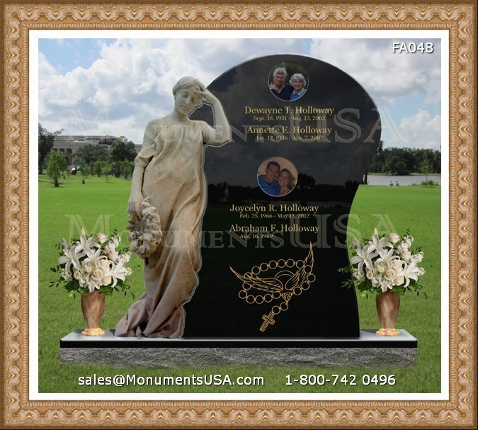 Floral-Saddles-Headstone