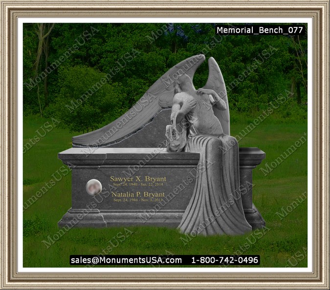 Memorial-Headstones-With-Bench