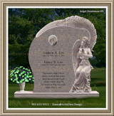    Funeral Headstone Weeping Angel Figure 