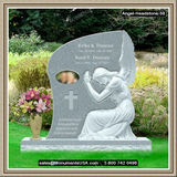    Granite Tombstone Weeping Angel Figure 