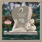    Granite Memorial Weeping Angel Figure 