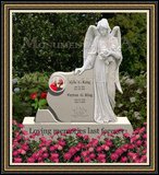    Granite Headstone Weeping Angel Figure 