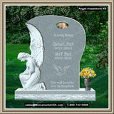    Granite Head Stone Weeping Angel Figure 