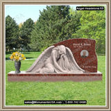    Granite Grave Marker Weeping Angel Figure 