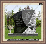   Christian Cross Icon Granite Tombstone 