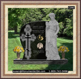   Christian Cross Icon Blank Headstone 