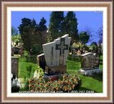   Christian Cross Icon Headstone Granite 