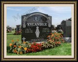    Flower Logo Design Cemetery Grave Marker 