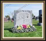    Flower Graphic Design Memorial Grave Markers 