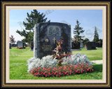    Flower Graphic Design Memorial Head Stone 