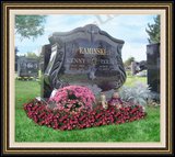    Flower Logo Design Burial Headstone 