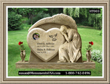    Shape Of A Heart Monument Grave Markers 